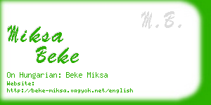 miksa beke business card